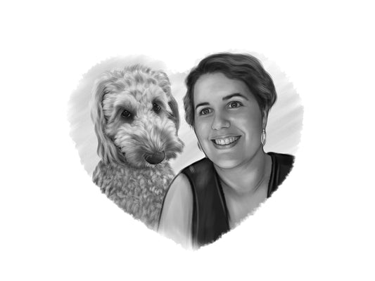 Highly Detailed Charcoal Pencil PET Portrait - UK