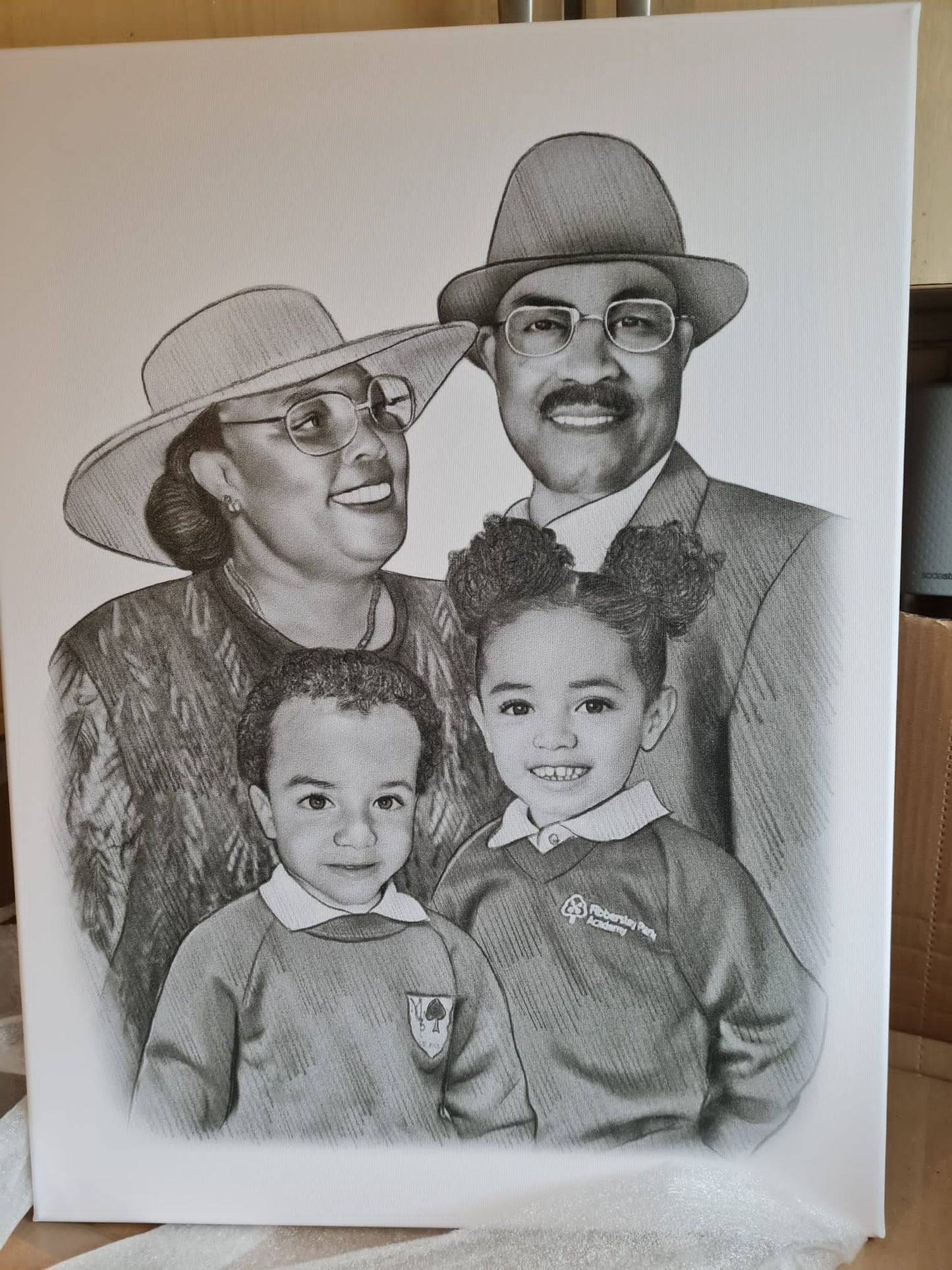 Highly Detailed Charcoal Pencil Portrait - UK