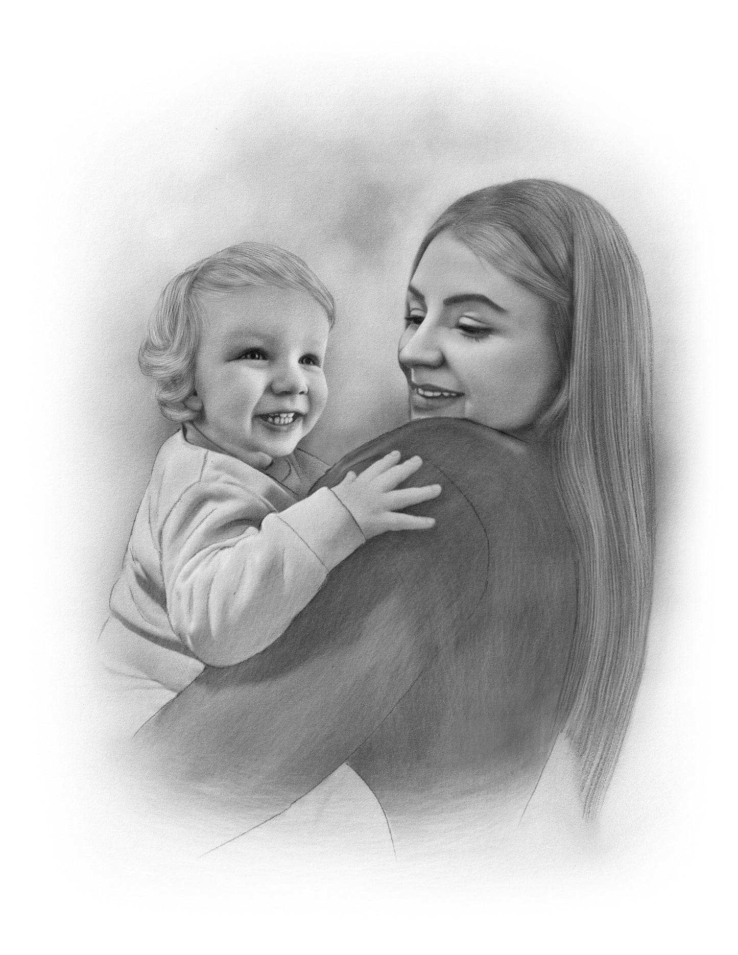 Highly Detailed Charcoal Pencil Portrait - UK