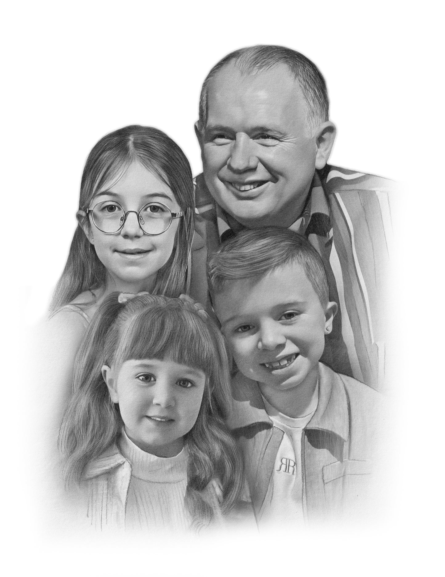 Highly Detailed Charcoal Pencil Portrait - UK