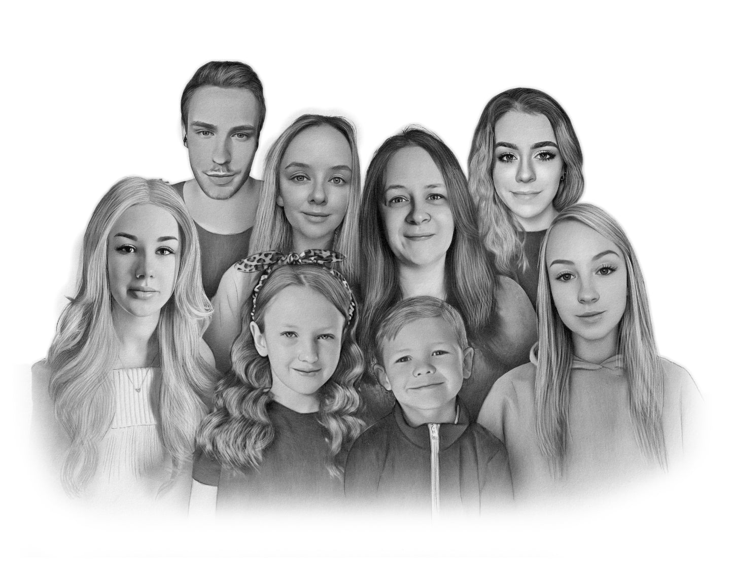 Highly Detailed Charcoal Pencil Portrait - UK