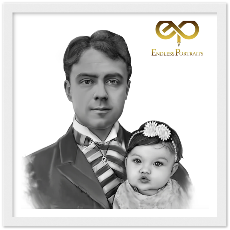 Digital Black and White Oil Painting