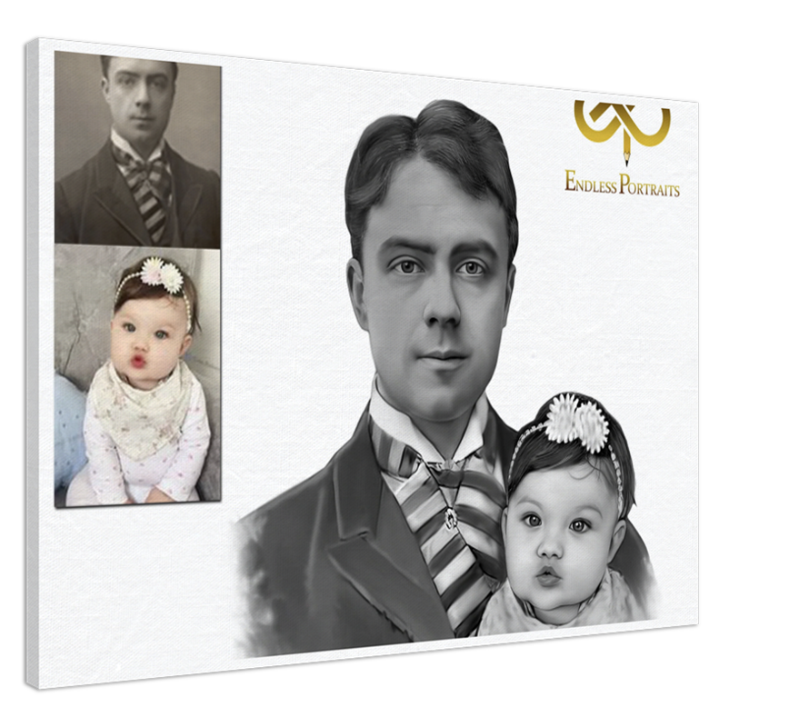 Digital Black and White Oil Painting