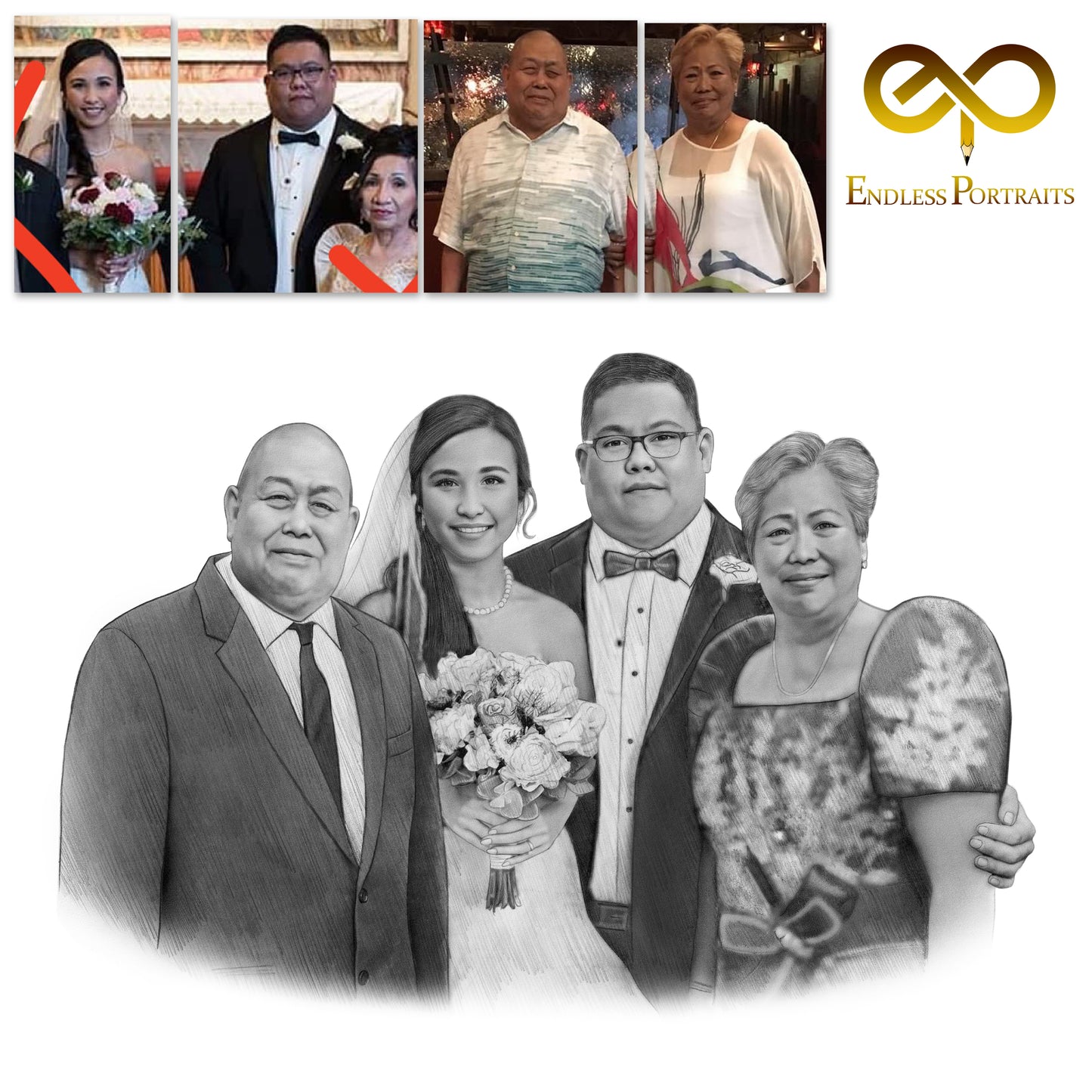 Highly Detailed Charcoal Pencil Portrait - UK