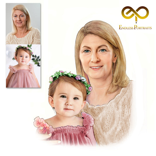 Highly Detailed Coloured Pencil Portrait - UK