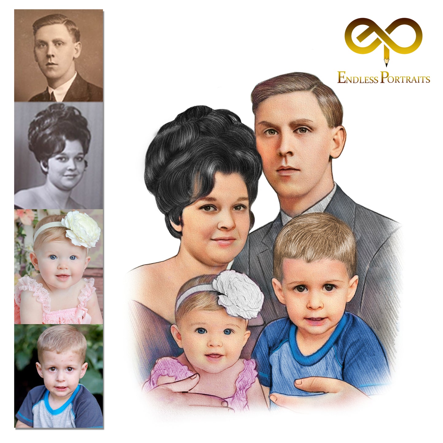 Highly Detailed Coloured Pencil Portrait - UK