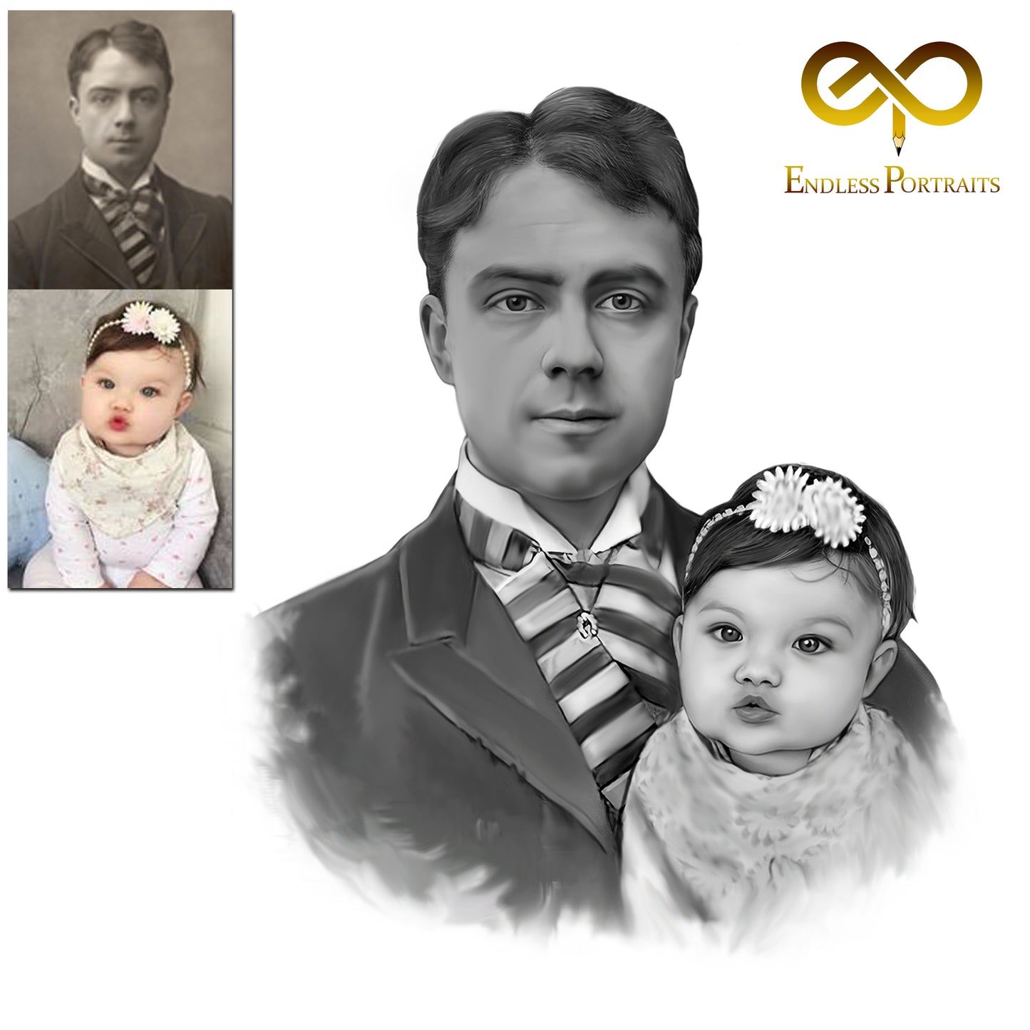 Digital Black and White Oil Painting