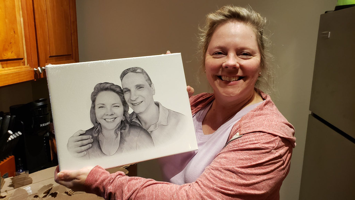 Highly Detailed Charcoal Pencil Portrait - UK